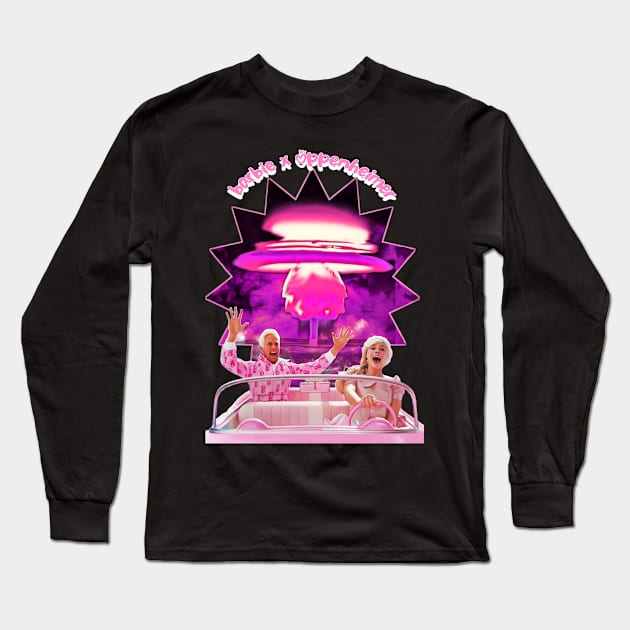 Geek Chic Meets Glamour barbiexoppenheimer Long Sleeve T-Shirt by Fadedstar